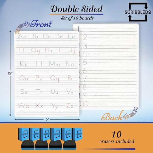 Scribbledo Alphabet Tracing Whiteboard, Dry Erase Lapboard 9x12 in Kuwait
