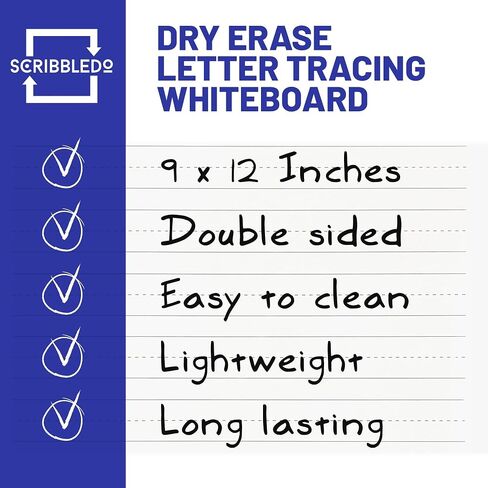 Scribbledo Alphabet Tracing Whiteboard, Dry Erase Lapboard 9x12 in Kuwait