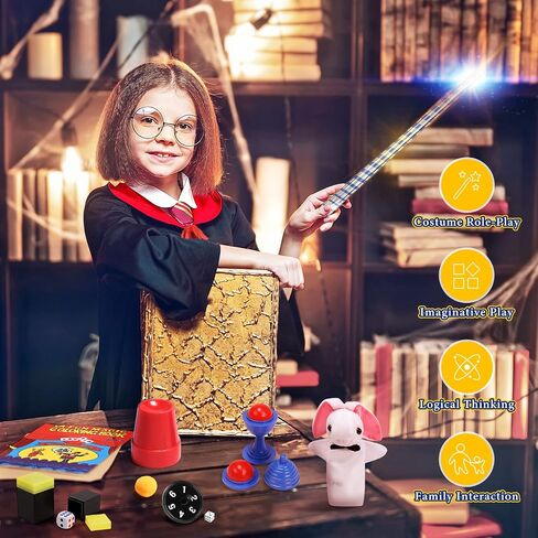 Skirfy Magic Kit-Magic Tricks for Kids Ages 6-8,75+ Magic Kit for Kids 8-12 with Flattern The Dice,Acacia Rabbit,Ideal for Kids Boys Girls in Saudi Arabia