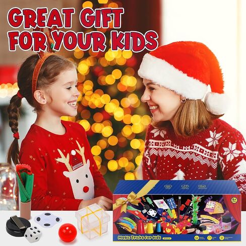 Skirfy Magic Kit-Magic Tricks for Kids Ages 6-8,75+ Magic Kit for Kids 8-12 with Flattern The Dice,Acacia Rabbit,Ideal for Kids Boys Girls in Saudi Arabia