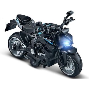 Gilumza Pull Back Motorcycle Toys, Ducati Gift with Music Lighting, Street Fighter Motorcycles Toy for Boys Kids Age 3-12 Year Old (Red)