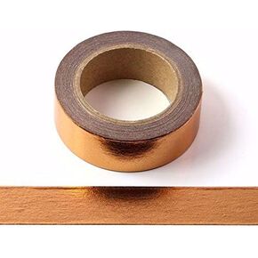 Syntego Solid Foil Washi Tape Decorative Self Adhesive Masking Tape 15mm x 10 Meters (Gold)