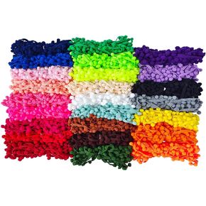 بوم بوم تريم 25 ياردة 25 لون 12 مم بوم الكرة شراشيب تقليم لخياطة الملحقات تزيين الحرف DIY (مختلط اللون 3) in Kuwait