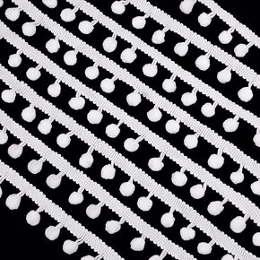PH PandaHall 22 Yards Pom Poms Balls Fringe Trim, 24mm Trim Fringe White Sewing Ribbon Crafts Pompoms Tassel Lace for Sewing Pillow Clothing DIY Crafts Party Home Decoration, 8mm Balls in Kuwait