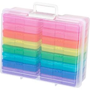 Recollections Photo Box and Craft Keeper, Multicolor – Clear Photo Storage Box Includes 16 Mini Colorful Cases in Kuwait