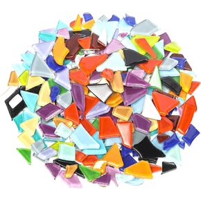 MY.XWFD مادة يدوية الصنع بلاط فسيفساء غير منتظم، زجاج مصغر بلاط فسيفساء صغير DIY Hobby Kids مصنوع يدويًا 200 جم - أصفر in Kuwait