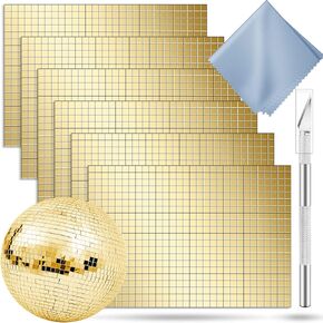 3600 Pieces Self-Adhesive Mirrors Mosaic Tiles,Mini Mirrors Mosaic Tiles Sticker for Craft Square Glass Tiles,Disco Glass Tiles Decorations Making, 5×5mm(Gold)…