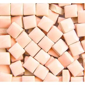 PINUO&KE 200 Pieces / 200 g Square Shapes 0.4x0.4 inch Square Ceramic Mosaic Mosaic Tiles for Crafts, Colorful Stained Glass Pieces for Mosaic Projects - White in Saudi Arabia