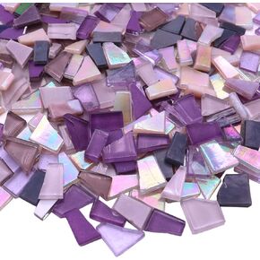 LITMIND Gold Mixed Irregular Glass Mosaic Tiles for Art Crafts, 9oz Value Pack Mosaic Making Supplies, Glass Mosaic Kits for Adults