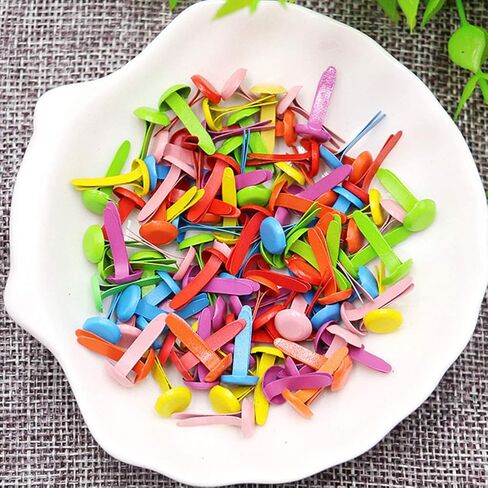 ميني برادز 400 قطعة مثبتات ورقية ذهبية فضية مستديرة معدنية باستيل حرفية برادز متعددة الألوان صغيرة مستديرة ورقية، جدائل معدنية زهرة سكرابوكينغ ضفائر زخرفية للمدرسة مكتب الحرف صنع DIY مشروع in Kuwait