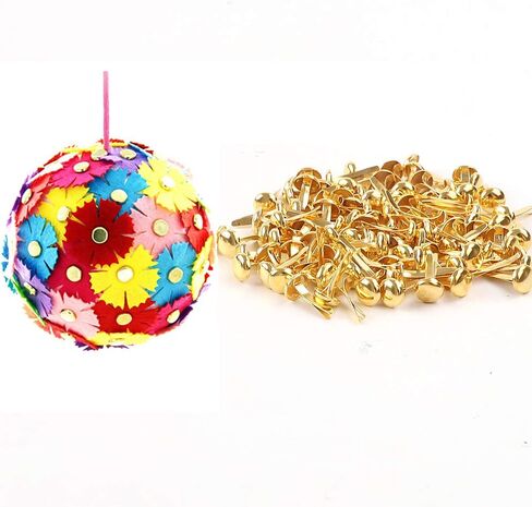 ميني برادز 400 قطعة مثبتات ورقية ذهبية فضية مستديرة معدنية باستيل حرفية برادز متعددة الألوان صغيرة مستديرة ورقية، جدائل معدنية زهرة سكرابوكينغ ضفائر زخرفية للمدرسة مكتب الحرف صنع DIY مشروع in Kuwait