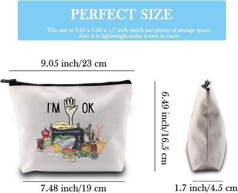 GJTIM Quilting Themed Gift Sewing Gift Sewing Storage Bag Stitching Makeup Bag For Quilters Seamstress Tailors Sewing Lovers (OK Sewing Bag) in Saudi Arabia