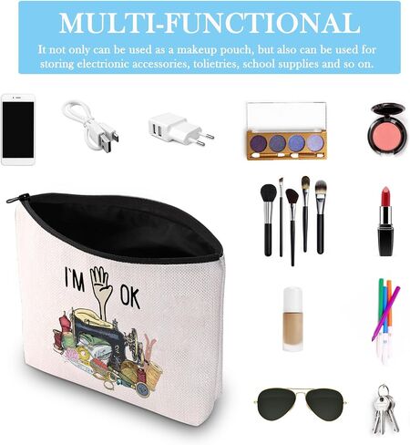 GJTIM Quilting Themed Gift Sewing Gift Sewing Storage Bag Stitching Makeup Bag For Quilters Seamstress Tailors Sewing Lovers (OK Sewing Bag) in Saudi Arabia