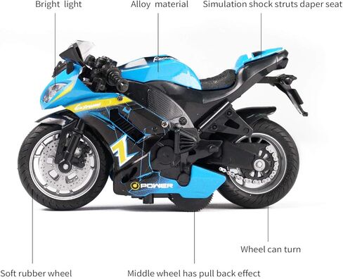 لعبة دراجة نارية، مع ألعاب خفيفة وموسيقى نماذج دييكاست للدراجات النارية، لعبة دراجات نارية للأولاد، لعبة دراجة نارية للأطفال 3-9 (برتقالي) in Kuwait