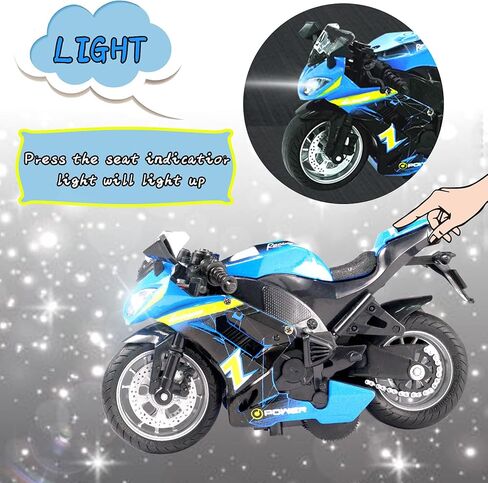 لعبة دراجة نارية، مع ألعاب خفيفة وموسيقى نماذج دييكاست للدراجات النارية، لعبة دراجات نارية للأولاد، لعبة دراجة نارية للأطفال 3-9 (برتقالي) in Kuwait