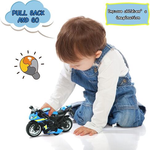 لعبة دراجة نارية، مع ألعاب خفيفة وموسيقى نماذج دييكاست للدراجات النارية، لعبة دراجات نارية للأولاد، لعبة دراجة نارية للأطفال 3-9 (برتقالي) in Kuwait