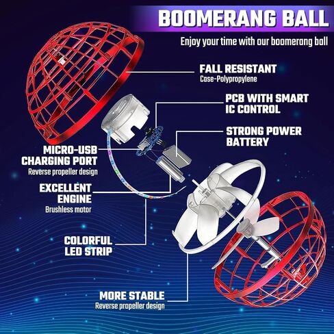 Sosuy Flying Orb Ball Toy Green 2026, Magic Boomerang Ball Hover Drone in Kuwait