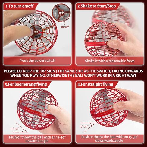 CASEIER Flying Orb Ball Toy, Hover Ball, Boomerang Ball, Fly Orb Pro Flying Spinner Mini Drone Flying Safe for Boys Girls Kids Adults Outdoor Indoor - Pink in Kuwait