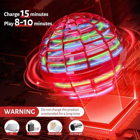 CASEIER Flying Orb Ball Toy, Hover Ball, Boomerang Ball, Fly Orb Pro Flying Spinner Mini Drone Flying Safe for Boys Girls Kids Adults Outdoor Indoor - Pink in Kuwait