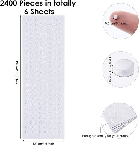 2400 Pieces Foam Dots Dual-Adhesive 3D Foam Tapes Foam Pop Dots Adhesive Mount for Craft DIY Art or Office Supplies, 12 Sheets, Round (0.4 Inch) in Saudi Arabia