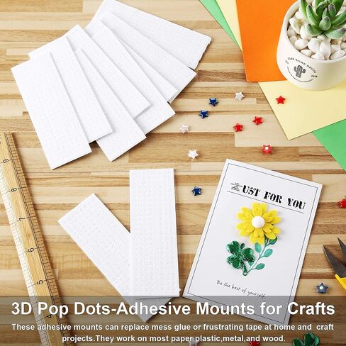 2400 Pieces Foam Dots Dual-Adhesive 3D Foam Tapes Foam Pop Dots Adhesive Mount for Craft DIY Art or Office Supplies, 12 Sheets, Round (0.4 Inch) in Saudi Arabia