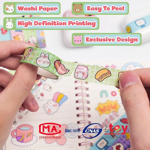 مجموعة شريط واشي لطيف من CUNCUN، شريط لاصق 18 لفة كواي، شريط زخرفي للحرف اليدوية اليدوية، اليومية، لوازم سجل القصاصات، المخططين، الحرف الفنية، مجلات رصاصة، هدية للفتيات والأولاد in Kuwait