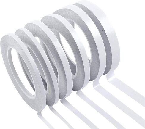 YISUMEI شريط مزدوج الجوانب متعدد المقاسات للحرف اليدوية والفنون وسجل القصاصات وصناعة البطاقات والشريط والصور ودعم الورق (6 بكرات، 4 مقاسات، 192 ياردة) in Kuwait