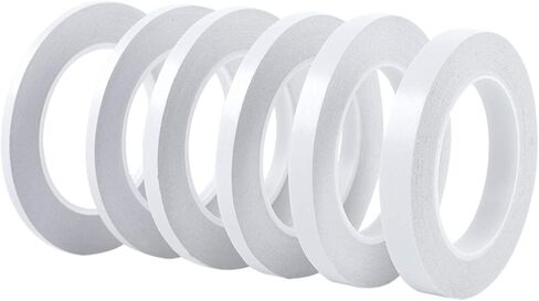 YISUMEI شريط مزدوج الجوانب متعدد المقاسات للحرف اليدوية والفنون وسجل القصاصات وصناعة البطاقات والشريط والصور ودعم الورق (6 بكرات، 4 مقاسات، 192 ياردة) in Kuwait