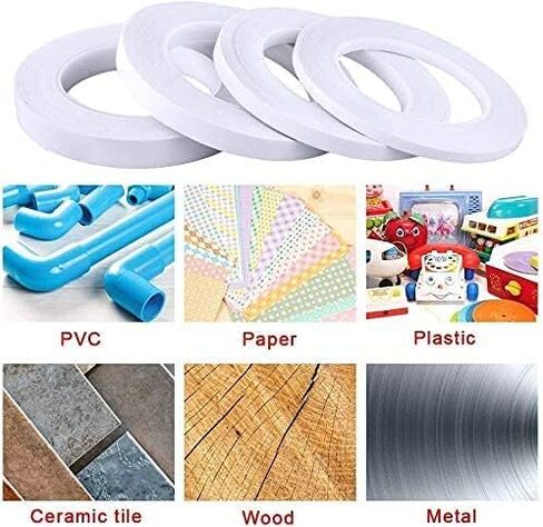 YISUMEI شريط مزدوج الجوانب متعدد المقاسات للحرف اليدوية والفنون وسجل القصاصات وصناعة البطاقات والشريط والصور ودعم الورق (6 بكرات، 4 مقاسات، 192 ياردة) in Kuwait