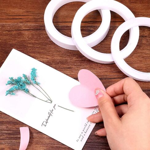 YISUMEI شريط مزدوج الجوانب متعدد المقاسات للحرف اليدوية والفنون وسجل القصاصات وصناعة البطاقات والشريط والصور ودعم الورق (6 بكرات، 4 مقاسات، 192 ياردة) in Kuwait