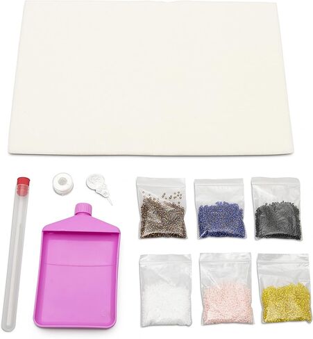 GLOCHYRA Large Bead Loom Kit - Wide Metal Bead Loom Complete Tool kit, Includes 72 Grams Beads, 2 Long Needle, Threads, Threader, Bead mat, Bead Tray for Making Jewelry- Necklaces, Bracelets and More in Kuwait