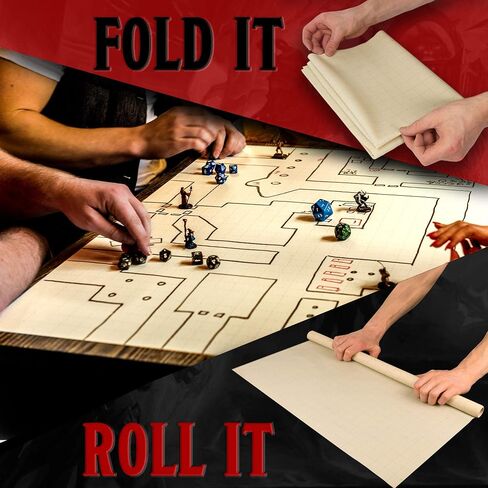 Ergon Games Battle Grid Mat لـ TTRPG | سجادة الزنزانة الرئيسية المتجمدة مقاس 2 × 3 بوصة. للاستخدام مع علامات المسح الجاف. in Saudi Arabia