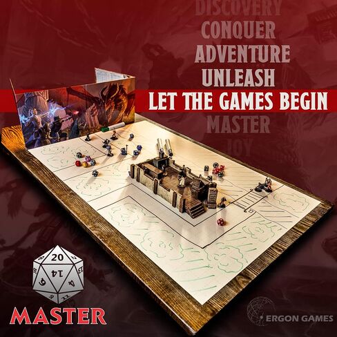 Ergon Games Battle Grid Mat لـ TTRPG | سجادة الزنزانة الرئيسية المتجمدة مقاس 2 × 3 بوصة. للاستخدام مع علامات المسح الجاف. in Saudi Arabia