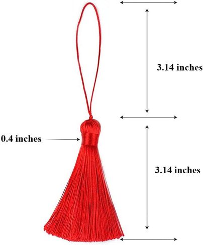 Makhry 8pcs 16cm/6.28 inch Cute Chunky Tassels Soft Elegant Handmade Silky Floss Tassels with 2.75 Inch Cord Loop and Chinese Knot for Woman Earrings, Jewelry Making, Souvenir, (Mixed1 Light) in Saudi Arabia