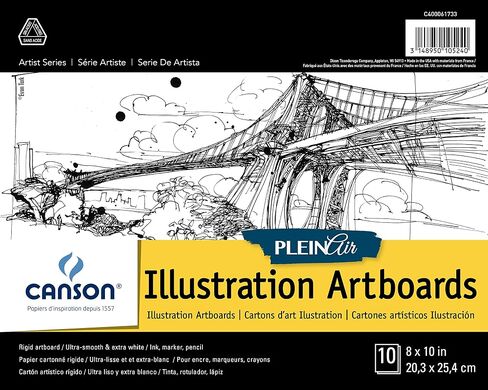 ورق توضيحي من سلسلة Canson Artist Plein Air، لوح فني قابل للطي، مقاس 8 × 10 بوصة، 10 أوراق - ورق فنان للبالغين والطلاب - قلم رصاص ملون، قلم تحديد، حبر، قلم in Saudi Arabia