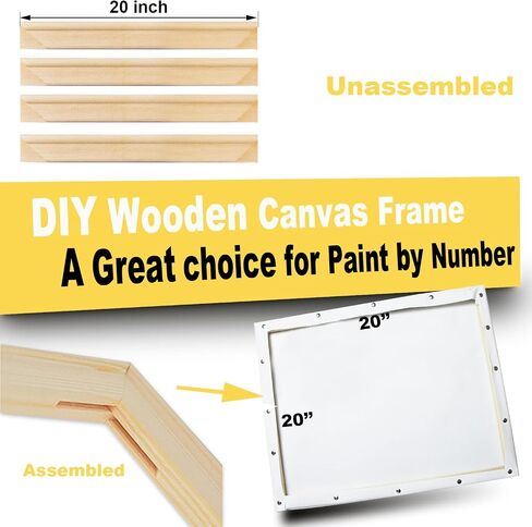 ECOIOU DIY Canvas Stretcher Bars 16x20 Inch Canvas Frame, Sturdy Stretcher Frames for Oil Paintings, Prints, Paint by Numbers & Posters(Need Extra Size to wrap Around The Frame) in Kuwait