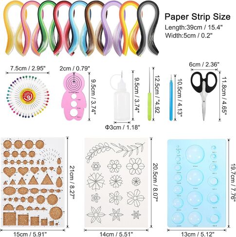 PATIKIL Quilling Paper Set, Paper Quilling Kits with 43 Colors 900 Paper Strips (Width: 5mm) 10 Quilling Tools for Quilling Beginners Art Paper DIY Craft in Saudi Arabia