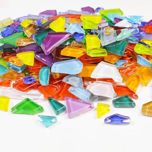 MY.XWFD Handmade Material Irregular Mosaic Tile, Miniature Glass Mini Mosaic Tile DIY Hobby Kids Handmade 200g - Yellow in Kuwait