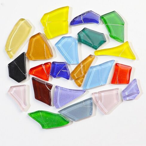 MY.XWFD Handmade Material Irregular Mosaic Tile, Miniature Glass Mini Mosaic Tile DIY Hobby Kids Handmade 200g - Yellow in Kuwait