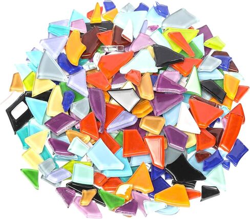 MY.XWFD Handmade Material Irregular Mosaic Tile, Miniature Glass Mini Mosaic Tile DIY Hobby Kids Handmade 200g - Yellow in Kuwait