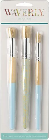 Plaid Enterprises, Inc. 36428 Waverly Stencil Brush Set, 0.25"/0.5"/0.125", Blue in Kuwait