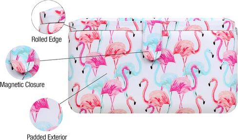 SINGER Large Premium Tackle Basket Pastel Flamingo Print with Emergency Travel Sewing Kit & Matching Zipper Pouch in Kuwait