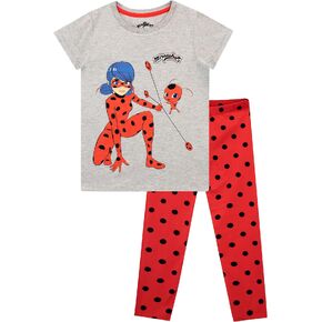 Miraculous Girls' Ladybug Top and Leggings Set 2 Piece Superhero Outfit for Kids in Saudi Arabia