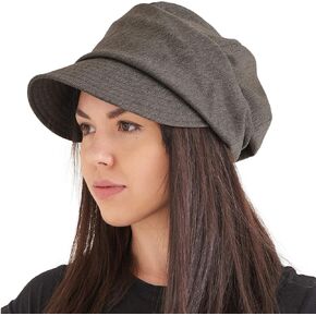 CHARM Womens Winter Newsboy Slouchy Hat - Flat Cap Men Organic Cotton Hipster Visor
