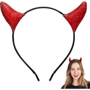 Spooktacular Creations Halloween Black Devil Horns Headband Devil Horns Headwear Black Demon Horns Headband Devil Costume Accessories for Kids Women Men Halloween Costume Party, Halloween Cosplay