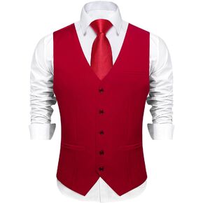 DiBanGu Mens Suit Vest Business Formal Dress | Vest for Men, Solid Color, V-Neck, 3 Real Pocket, Casual Dress Waistcoat, For Suit or Tuxedo, Wedding Party, Prom in Saudi Arabia