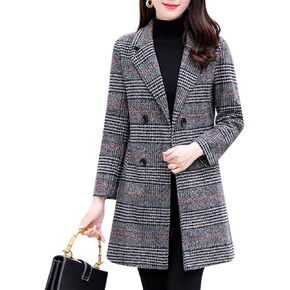 Women's Coat Jacket Double Breasted Overcoat Pea Coat Outerwear for Ladies