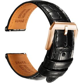 REZERO Leather Watch Band Quick Release Watch Strap, Luxury Italian Replacement Leather Watch Bands Embossed Alligator Grain-19mm 20mm 21mm 22mm