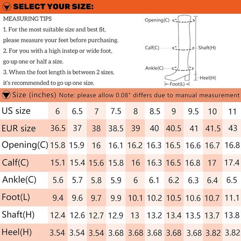 ANYANAMZ Women's Cowboy Knee High Boots, Western Boots Cowgirl Boots for Women, Pointed Toe Chunkey Heel Black Women's Boots. in Saudi Arabia