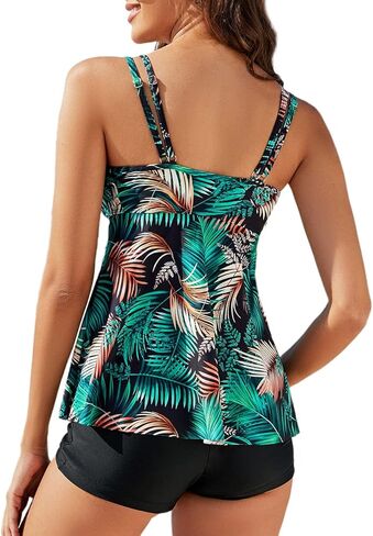 GUKIODI Tankini Set Two Piece Swimsuits for Women V Neck Adjustable Straps Swimwear Bathing Suits Tops with Shorts in Saudi Arabia